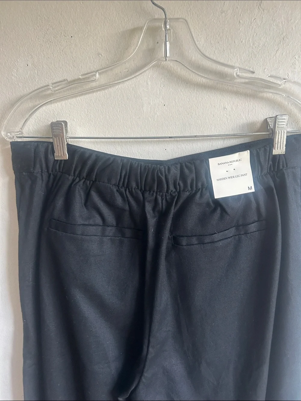 Banana Republic Hayden Wide Leg Linen Blend Black Pants Size Medium NWT
